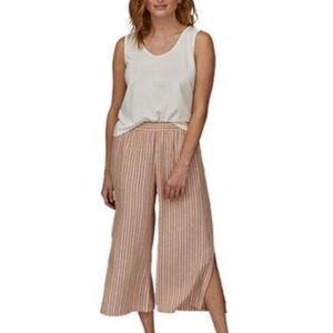 Patagonia Garden Hemp Pants Large Striped Cropped Wide